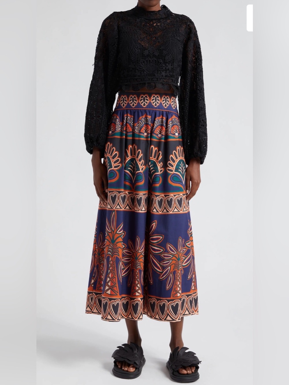 FARM Rio Ainika Tapestry Midi Skirt. Size XS